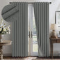 Gray Black Out Curtains 72 Inch Long for Bedroom 2 Panels Set Back Tab Pleated Neutral Boho Linen Textured Dark Grey Room Darkening Saving Energy Efficient Sound Deadening Drapes for Doorway 72 Length