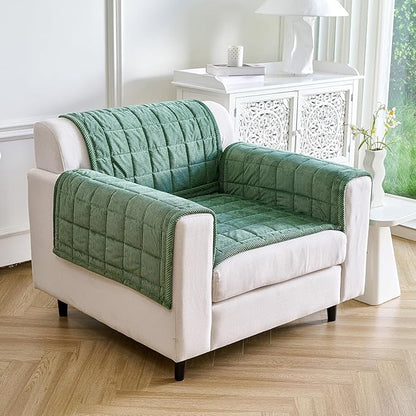 Couch Covers for Dogs Washable, Non Slip Couch Covers for Loveseat Sofa Pet Friendly, Soft Fuzzy Sofa Covers for Pet, Dog Couch Cover Furniture Protector(1PC,Green,27.6"x27.6")