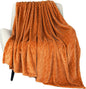 TOONOW Fleece Blanket Textured Fuzzy Plush Throw Blanket Twin Size 60" x 80", Super Soft Fluffy Bed Blanket Geometric Pattern Comfy Microfiber Flannel Blankets for Couch, Bed, Sofa,Pumpkin