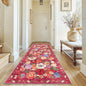 Rug for Hallways Kitchen Rug 3x7, Non Slip Washable Rugs with Rubber Backing Soft Floral Carpet Runner for Hallways, Kitchen, Laundry, Bedroom, Bathroom(3 x 7, Red Garden)