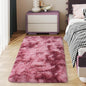 Soft Runner Rugs for Bedroom Hallways, 2x4 Tie-Dyed Blush Pink Fluffy Shag Throw Area Rug Non Slip for Bedside Dorm, Long Shaggy Furry Carpet for Nursery Living Room