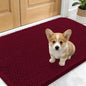 OLANLY Dog Door Mat for Muddy Paws 30x17, Absorbs Moisture and Dirt, Absorbent Non-Slip Washable Doormat, Quick Dry Chenille Mud Mat for Dogs, Entry Indoor Entryway Carpet for Inside Floor, Burgundy