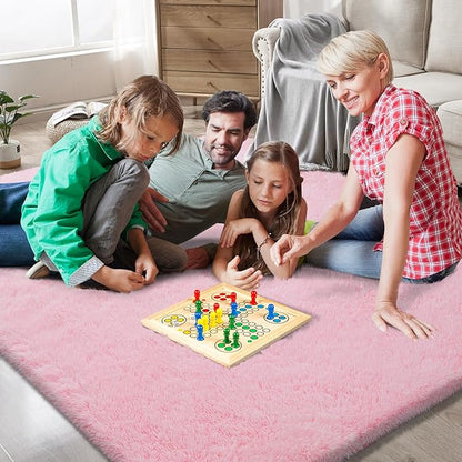 Shag Area Rugs for Bedroom Living Room,4X6 Ultra Soft Fluffy Area Rugs for Dorm, Indoor Carpet Nursery Rugs for Kids Girls Room Home Decor,Pink
