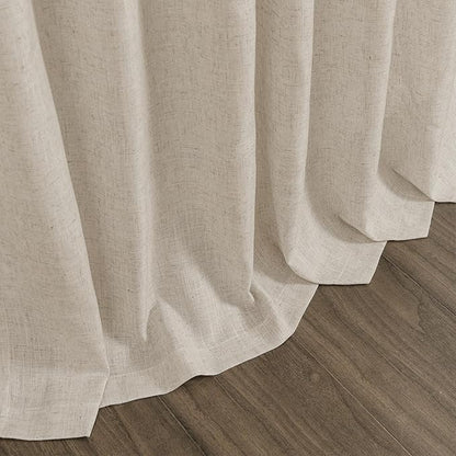 Boho Linen Curtains for Living Room 98 Inches Long Light Filtering Semi Sheer Curtain Back Tab Boho Eclectic Home Decor Elegant Luxury Farmhouse Drapes for Bedroom Dinner Room 52x98, 2 Panels
