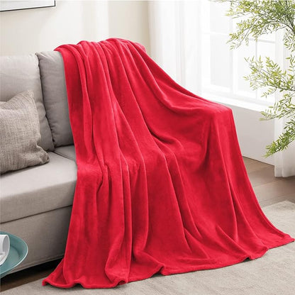 BEDELITE Fleece Blanket Red Throw Blanket for Couch & Bed, Luxury Plush Cozy Fuzzy Blanket 50" x 70", Super Soft Warm Lightweight Fall Throw Blanket for Travel Camping