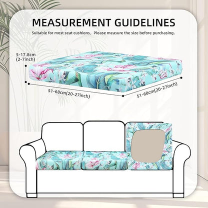 8Pcs Stretch Patio Cushion Covers,Outdoor Couch Covers Replacement,Outdoor Couch & Sofa Slipcovers,for Patio Furniture Cushion Covers,Washable Reusable urniture Protector(Hummingbird,8PCS)