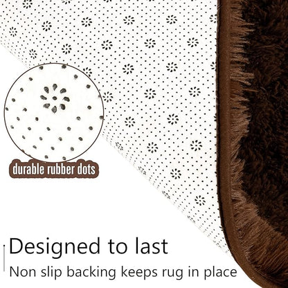 LOCHAS Ultra Soft Indoor Modern Area Rugs Fluffy Living Room Carpets for Children Bedroom Home Decor Nursery Rug 5x8 Feet, Brown