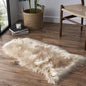 Faux Fur Rug Sofa Chairs Cover, Beige Small Rug for Bedroom, 2X3 Shaggy Furry Rugs for Kids Room, Shag Fluffy Rugs for Nursery Room, Soft Fuzzy Plush Carpet