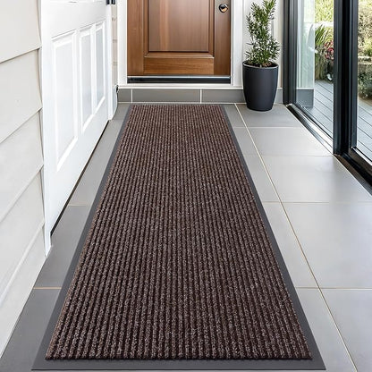 OLANLY Front Door Mat Indoor Outdoor Entrance, Waterproof Heavy Duty Doormat, Fade Resistant, Low Profile, Easy Clean Patio Porch Welcome Floor Mats for Entry, 59x20, Tan
