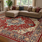 RELEANY Area Rugs 8'x10' Washable Non-Slip, Floral Vintage Distress Print Pattern Medallion Carpet for Living Room Bedroom Dining Room, Red Blue