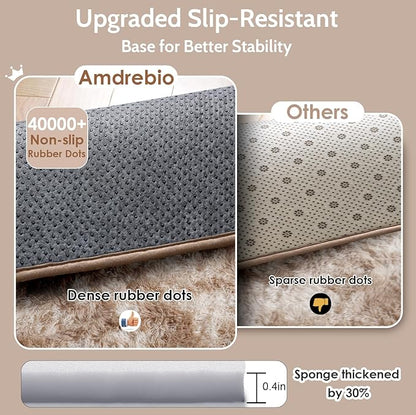 Amdrebio Tie-Dyed Beige Tan Round Area Rug 4Ft for Bedroom, Fluffy Plush Shag Furry Circle Rugs for Kids Room, Living Room Decor Aesthetic, Cute Fuzzy Neutral Carpet for Baby Nursery Playroom Dorm