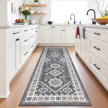 HEBE Washable Kitchen Rugs Runner 2'x 6', Non Slip Hallway Runner Rug, Low Pile Entryway Rug Laundry Room Mat Kitchen Carpet Runners for Hallways, Bathroom, Laundry, Bedside Rug