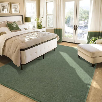 Amearea Large Modern Area Rugs for Bedroom Living Room, 5x8 Feet Sage Green Thickened Memory Foam Rug, Fluffy Indoor Washable Rugs Non Slip Minimalist Carpet for Boys Girls Dorm Nursery Room Decor