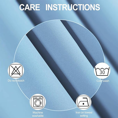 LEMOMO Blackout Curtains 52 x 120 Inch Long Sky Blue Curtains Set of 2 Panels Room Darkening Curtains for Bedroom and Living Room