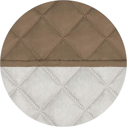 PureFit Reversible Quilted Sofa Cover, Water Resistant Slipcover Furniture Protector, Washable Couch Cover with Non Slip and Elastic Straps for Kids, Dogs, Pets (XX Large, Camel/Ivory)