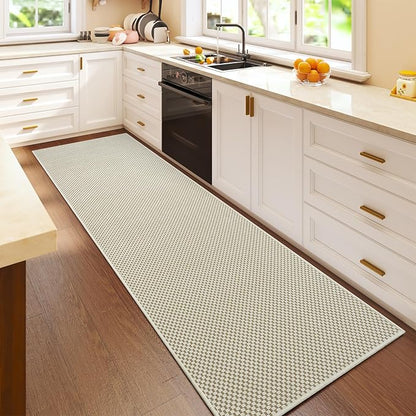 YDKGL 2x6 ft Kitchen Runner Rugs Mat Non Slip Woven Runners for Hallways Washable, Soft Long Entryway Laundry Hall Floor Runner Carpet for Indoor Backdoor Bedroom Living Room, Beige