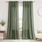Olive Green Semi Sheer Curtains 108 Inches Long 2 Panels Back Tab Loop Pocket Linen Blend Boho Large Window Curtain Extra Long Light Filtering Drapes High Ceiling Curtains for Living Room 40x108