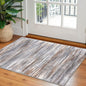 KOZYFLY Modern Abstract Small Area Rugs 2x3, Washable Kitchen Rug Non-Slip Soft Small Bathroom Rug, Grey Brown Striped Entryway Rugs Print Faux Wool Doormat for Bedside Entrance Bedroom Sink
