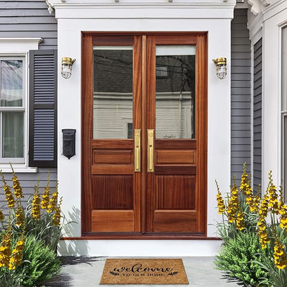 Barnyard Designs Doormat Welcome Mat for Outdoors, Large Front Door Entrance Mat, Brown (Welcome to Our Home, 30x17)
