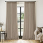 MIULEE Pinch Pleated Thick Linen Curtains 102 Inches Long 2 Panels for Living Room Bedroom, Linen Textured Drapes Pleat Back Tab Memory Trained Light Filtering Boho Grey Beige Window Curtains