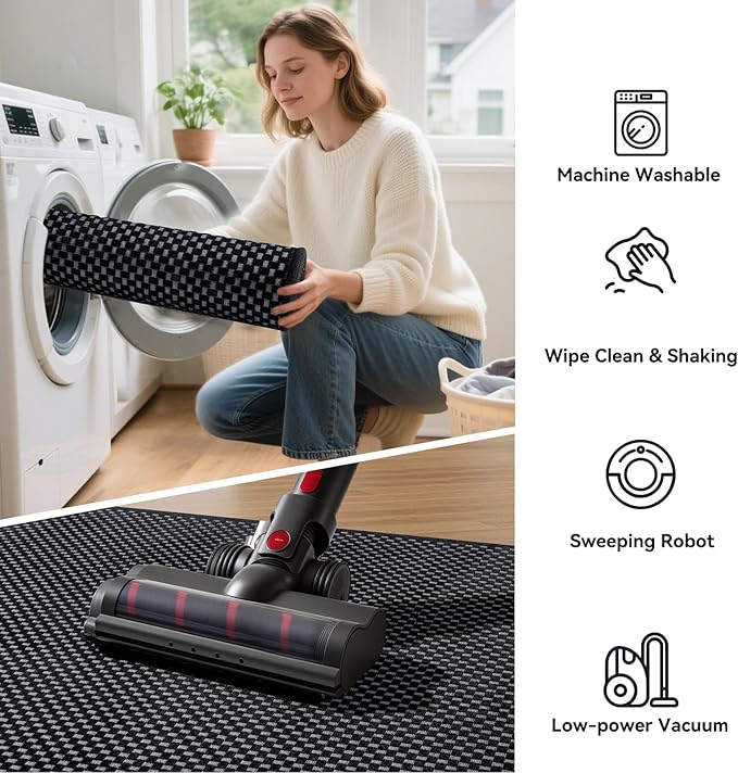 YDKGL 2x5 ft Hallway Runner Rug Boho Woven Washable Long Kitchen Runner Rugs Mat Non Slip, Soft Entryway Laundry Hall Runner Floor Carpet for Indoor Backdoor Bedroom Kitchen Living Room, Black