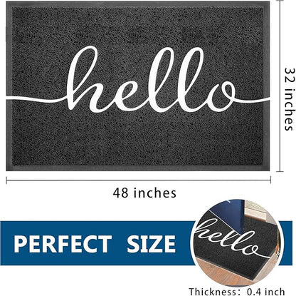 EARTHALL Funny Hello Mats Outside/Inside 48"x32", Front Door Mat Outdoor Entrance, Indoor Outdoor Mats for Home Entrance, Funny Doormat Outside/Inside Entrance, Front Porch Decor for Farmhouse