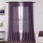 Nanspring Plum Linen Curtains 90 Inch Long 2 Panels Set for Bedroom Living Room Plum Linen Textured Window Drapes Semi Sheer Light Filtering Rod Pocket Back Tab Farmhouse Curtain 52x90