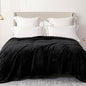 Exclusivo Mezcla Plush Fuzzy Fleece Bed Blanket King Size, Super Soft, Fluffy and Warm Blankets for Couch, Bed, All Season (Black, 90x104 inches)