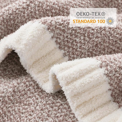 Snuggle Sac Heather Taupe Throw Blanket for Couch, Reversible Super Soft Knitted Blankets Warm Cozy Knit Fuzzy Plush Lightweight Throws for Sofa, Bed, Camping, Picnic, Taupe, 50x60 inches
