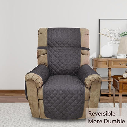 Recliner Chair Covers Reversible Sofa Cover Couch Cover for Pets Lazy Boy Furniture Protector(28''Recliner,Dark Grey/Dark Grey)