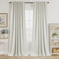 RYB HOME Ivory White 100% Blackout Curtains for Bedroom, Linen Drapes Back Tab&Rod Pocket, Thermal Insulated Privacy Assurd Curtains for Sliding Glass Doors/Dining/Living Room, W52 x L96, 2 Panels