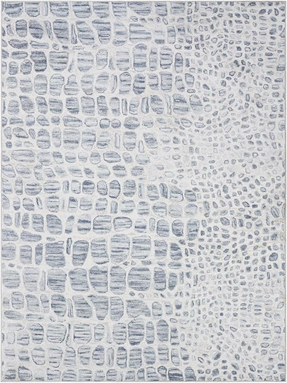 Washable Rugs 8x10 Area Rugs for Living Room,Bedroom,Dining Room- Modern Abstract Large Area Rugs with Non Slip Rubber Backing,Soft Low Pile Neutral Accent Carpet for Nursery Dorm Home Office