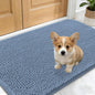 OLANLY Dog Door Mat for Muddy Paws 24x16, Absorbs Moisture and Dirt, Absorbent Non-Slip Washable Doormat, Quick Dry Chenille Mud Mat for Dogs, Entry Indoor Entryway Carpet for Inside Floor, Airy Blue
