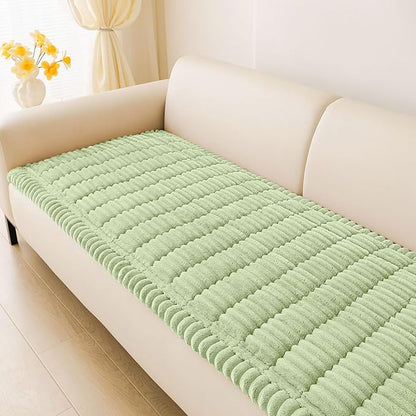 hyha Couch Covers for Dogs Washable, Non Slip Plush Dog Sofa Protectors, Fuzzy Pet Couch Covers for 3 Cushion Sofa Pet Friendly (Green, 27.6" x 59")