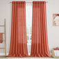 Coral Linen Curtains 102 Inches Long 2 Panel Set Back Tab Rod Pocket Semi Sheer Light Filtering Burlap Extra Long Drapes Neutral Farmhouse Decor for High Window Living Room 52x102