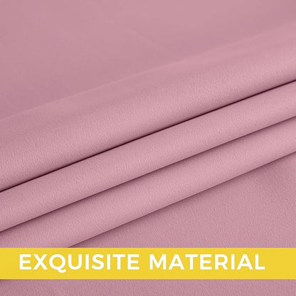 NICETOWN Room Darkening Draperies Curtains Panels, 2 Panels Rouge Pink W52 x L84