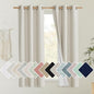 NICETOWN Natural Thick Linen Blend 100% Blackout Curtains 60" Long 2 Panels Set for Bedroom, 34" Wide, Rustic Grommet Thermal Insulated Flax Textured Full Blackout Window Draperies with White Liners