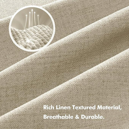 MIULEE 100% Blackout Linen Curtains for Bedroom, Cobblestone Solid Luxury Decor Thermal Insulation Room Darkening Drapes for Living Room Nursery Back Tab Rod Pocket 42 x 90 Inches, 2 Panels
