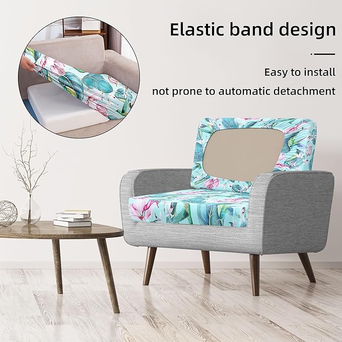 8Pcs Stretch Patio Cushion Covers,Outdoor Couch Covers Replacement,Outdoor Couch & Sofa Slipcovers,for Patio Furniture Cushion Covers,Washable Reusable urniture Protector(Hummingbird,8PCS)
