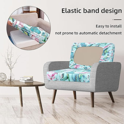 8Pcs Stretch Patio Cushion Covers,Outdoor Couch Covers Replacement,Outdoor Couch & Sofa Slipcovers,for Patio Furniture Cushion Covers,Washable Reusable urniture Protector(Hummingbird,8PCS)