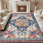 Rugflix 8x10 Area Rug for Living Room, Machine Washable Area Rugs with Non-Slip Backing, Large Soft Boho Vintage Rug for Bedroom, Dining Room, Low Pile Carpet, Kids Pet Friendly, Red