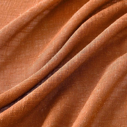 MIULEE Orange Curtains 90 Inch Length 2 Panels for Bedroom Living Room, Soft Thick Linen Textured Window Drapes Semi Sheer Light Filtering Back Tab Rod Pocket Burlap Look Fall Boho Decor