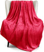Exclusivo Mezcla Fleece Throw XL Blanket for Couch, Sofa, Super Soft and Warm Red Blankets, All Season, Cozy, Plush, Lightweight, 50x70 Inches