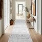 Washable Moroccan 2'6"x12' Hallway Rug - Non Slip Kitchen Runner Rug Soft Bedroom Floor Mat Rubber Backing Rug for Living Room Entryway Farmhouse with Low Pile Carpet 2'6"x12' Gray