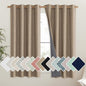 NICETOWN Burlap Vintage Open Linen Weave Flax Thermal Curtains, 100% Blackout Curtains 45" Long for Dining Room, Soundproof Window Treatment Drapes for Hall Room, 52" Wide Per Panel, Set of 2