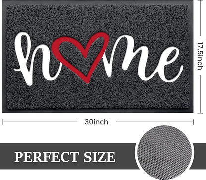 BeneathYourFeet Door Mat, Welcome Mat Low Profile Floor Mat Front Doormat Indoor and Outdoor Doormat Non Slip Rugs for Entryway, Patio, High Traffic Areas (30"x17.5", Black-Home)