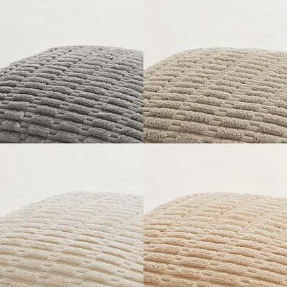 Fancy Homi 4 Packs Neutral Long Lumbar Decorative Throw Pillow Covers 14x24 Inch for Living Room Couch Bed, Boho Home Decor, Soft Striped Corduroy Rectangle Accent Grey Cushion Case 35x60 cm