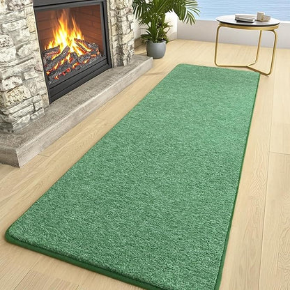 AROGAN Washable 2x8 Runner Rug for Hallway, Long Runner Rugs wtih Soft Memory Foam for Bedroom, Non Slip Backing Carpet Runners for Hallways, Kitchen, Bathroom, Entryway Home Decor, Matte Green