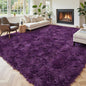 Area Rugs 9x12 Living Room, Shaggy Carpet Soft Plush Furry Bedside Rug Large Area Rugs for Bedroom Kids Girls Boys Home Decor Anti Slip(9 x 12, Grape Purple)