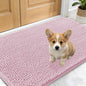 OLANLY Dog Door Mat for Muddy Paws 24x16, Absorbs Moisture and Dirt, Absorbent Non-Slip Washable Doormat, Quick Dry Chenille Mud Mat for Dogs, Entry Indoor Entryway Carpet for Inside Floor, Dusty Rose